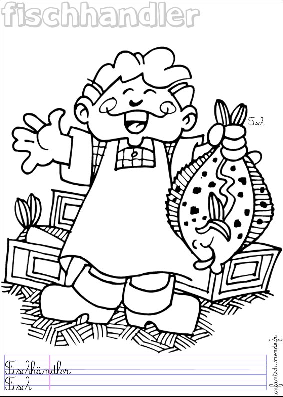 coloriage poissonnier 1